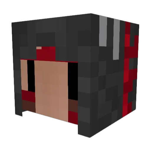 HoodratCat Minecraft avatar head, 3D render