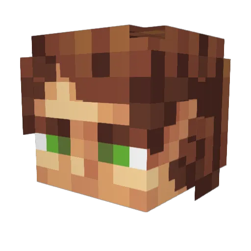 Hooischuur Minecraft avatar head, 3D render
