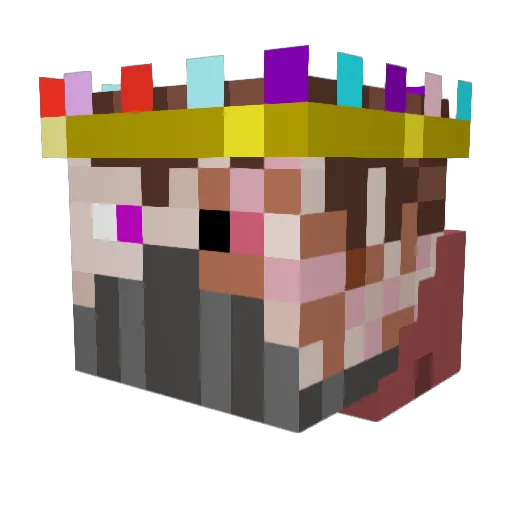 HookedGrub Minecraft avatar head, 3D render