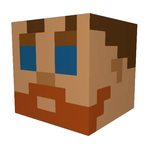 Hookfoot Minecraft avatar head, 3D render