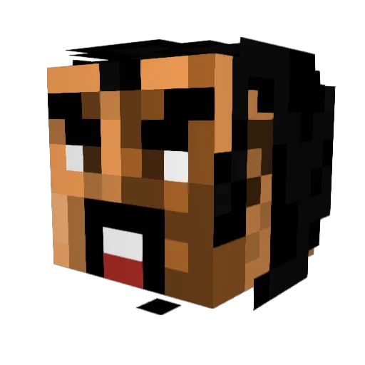 Hooktail Minecraft avatar head, 3D render