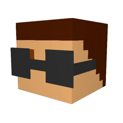 HoolieDoolie Minecraft avatar head, 3D render
