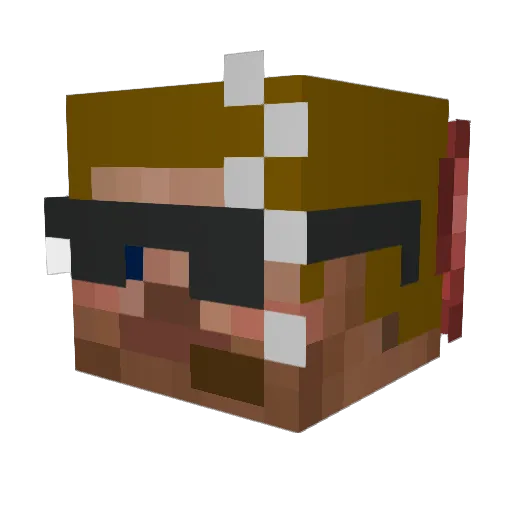 Hoontier Minecraft avatar head, 3D render
