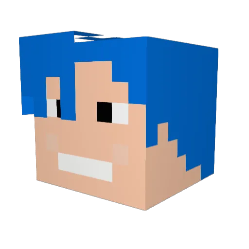 Hoopie33 Minecraft avatar head, 3D render