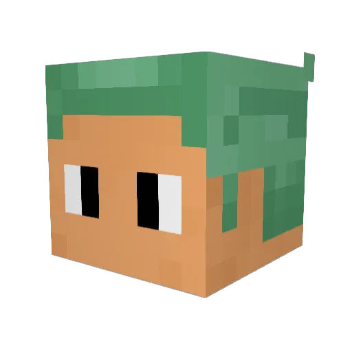 HooverSam Minecraft avatar head, 3D render