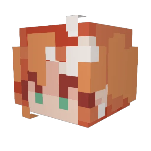 HopeandHoney Minecraft avatar head, 3D render