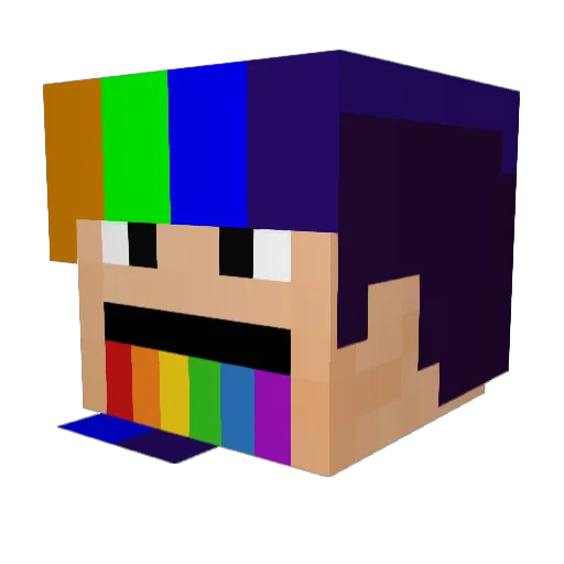 Hopenoa Minecraft avatar head, 3D render