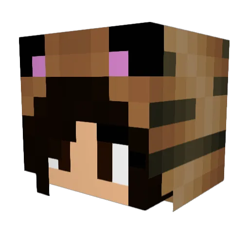Hopersia Minecraft avatar head, 3D render