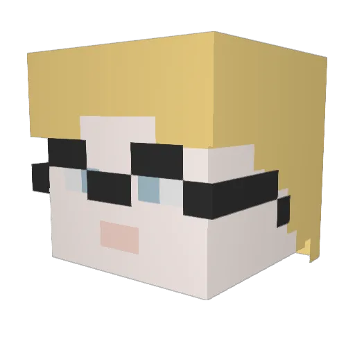 Hopkirk Minecraft avatar head, 3D render