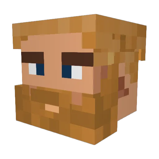Hopppster Minecraft avatar head, 3D render