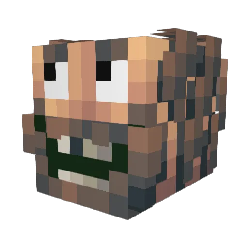 HoppyDays Minecraft avatar head, 3D render