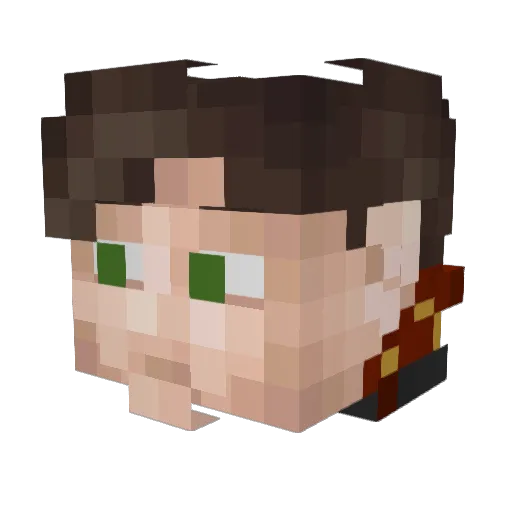 Horendos Minecraft avatar head, 3D render