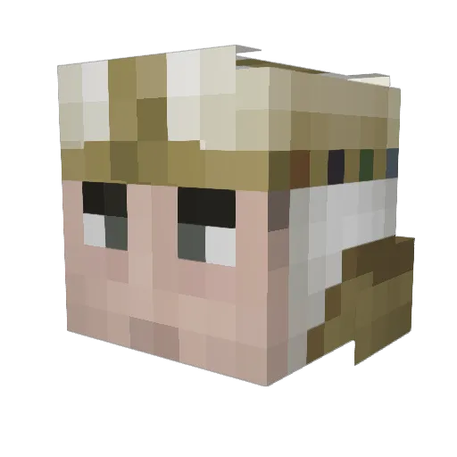 HornDog_04 Minecraft avatar head, 3D render