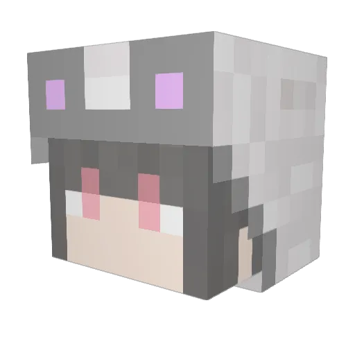 Horn_Shiro Minecraft avatar head, 3D render
