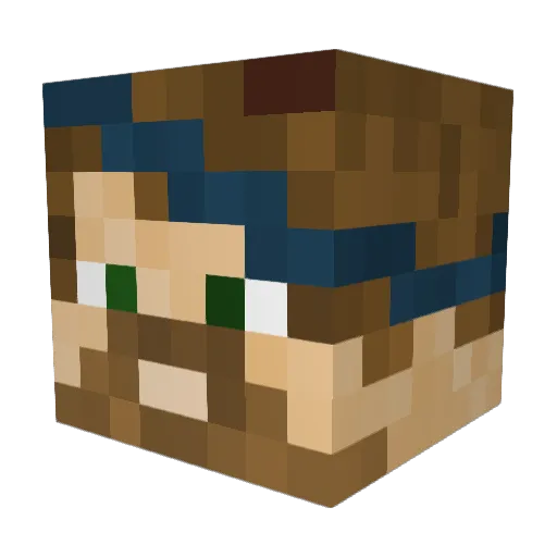 Hornby9 Minecraft avatar head, 3D render