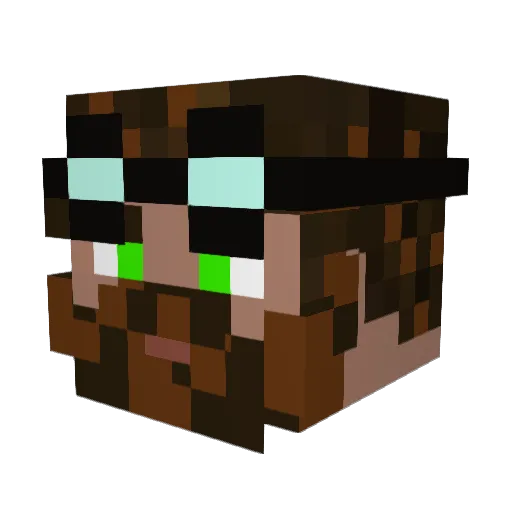 HornedCatMonkey Minecraft avatar head, 3D render