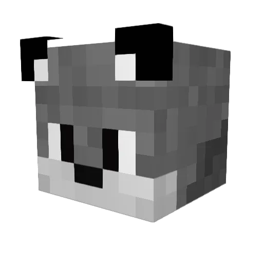 Hornetwolf Minecraft avatar head, 3D render