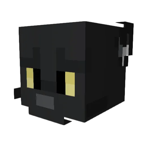 Hornycat Minecraft avatar head, 3D render