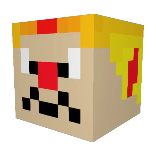 Hornydwarf Minecraft avatar head, 3D render