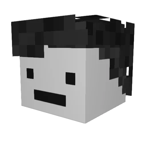 HorribleHarry Minecraft avatar head, 3D render