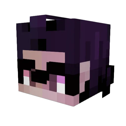 HorroCitty Minecraft avatar head, 3D render