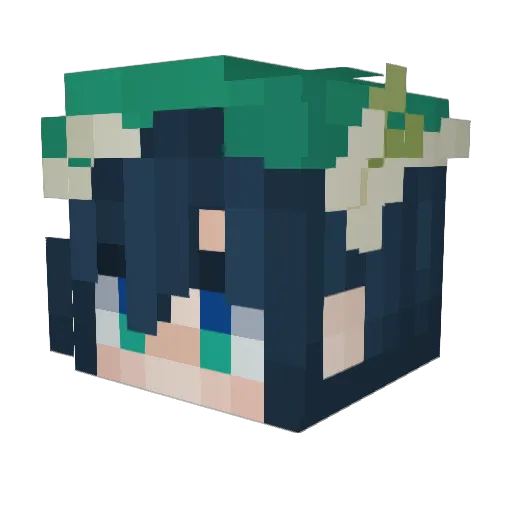 Horsefacex Minecraft avatar head, 3D render