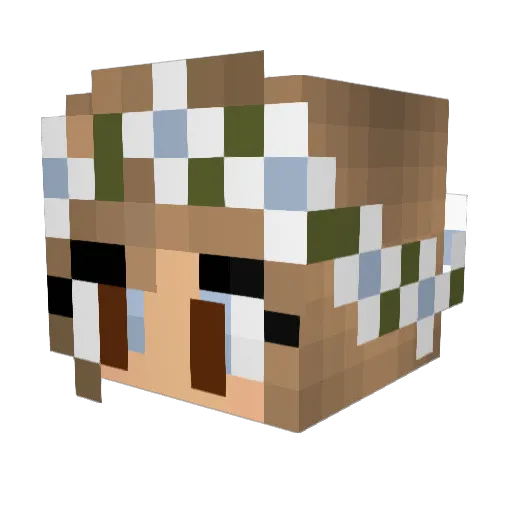 Hortense08 Minecraft avatar head, 3D render
