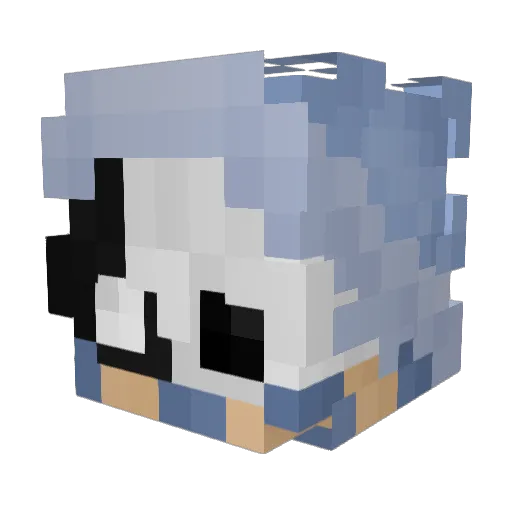 Horzo_ Minecraft avatar head, 3D render