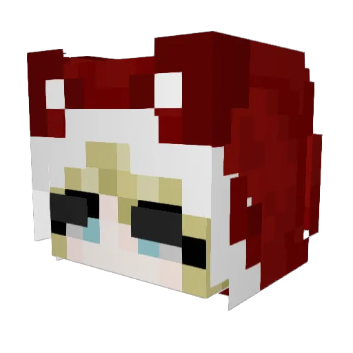 Hoshi_RaitoAi Minecraft avatar head, 3D render