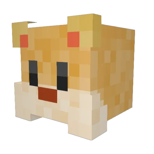 Hoshic Minecraft avatar head, 3D render