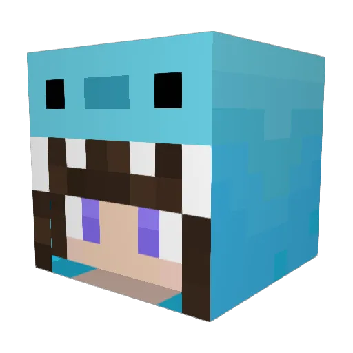 HoshiiG Minecraft avatar head, 3D render