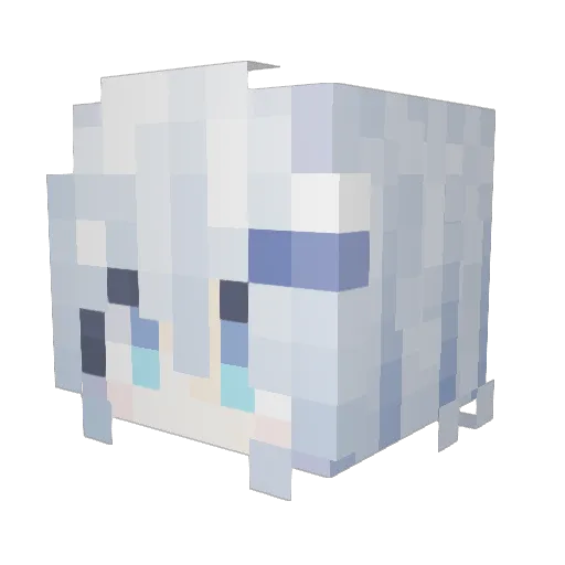 HoshikawaMizore Minecraft avatar head, 3D render