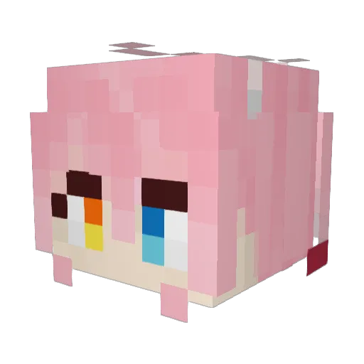 Hoshino0210 Minecraft avatar head, 3D render