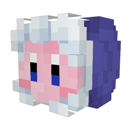 HoshinoKeeby Minecraft avatar head, 3D render