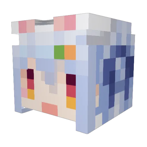 Hoshizora527 Minecraft avatar head, 3D render