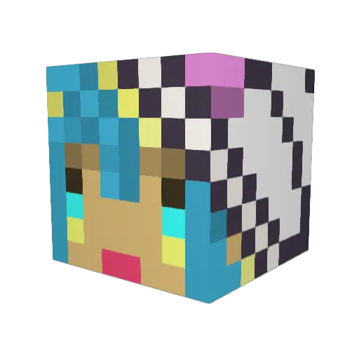 HoshizoraShiho Minecraft avatar head, 3D render