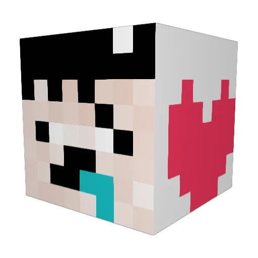 Hoskiii Minecraft avatar head, 3D render
