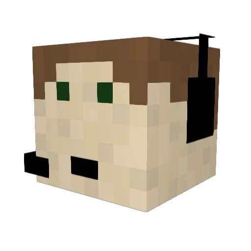 Hostaf Minecraft avatar head, 3D render
