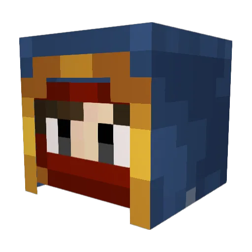 Hostiva Minecraft avatar head, 3D render