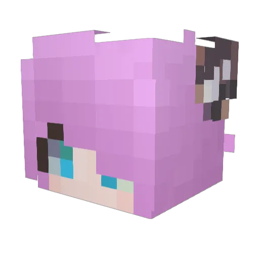 HotAsianChick Minecraft avatar head, 3D render