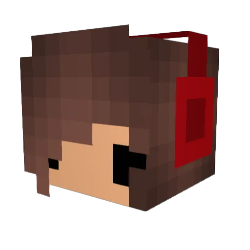 HotRedPants Minecraft avatar head, 3D render