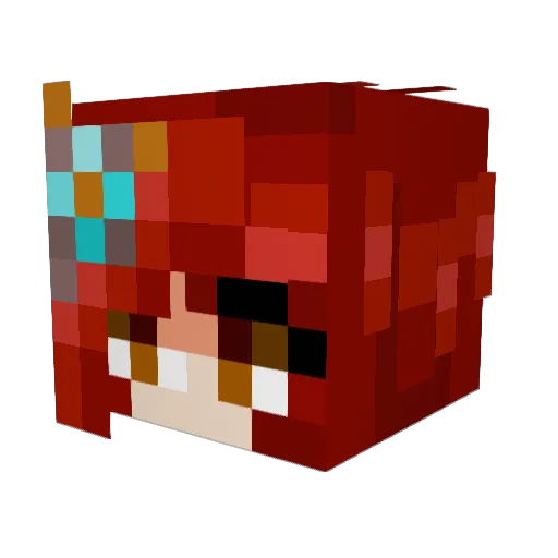 HotaruHimari Minecraft avatar head, 3D render