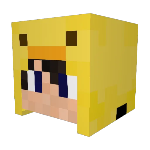 Hotate_0128 Minecraft avatar head, 3D render