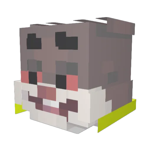 Hotdogeek Minecraft avatar head, 3D render