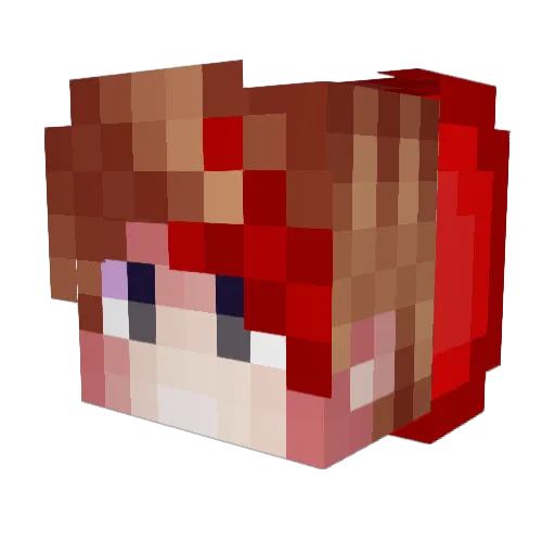 Hotmort Minecraft avatar head, 3D render