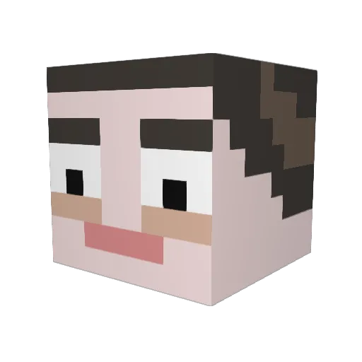 HotnSpiky Minecraft avatar head, 3D render
