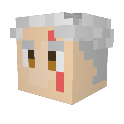 Hotsauzz Minecraft avatar head, 3D render