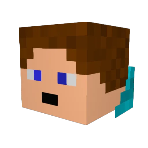 Hott0 Minecraft avatar head, 3D render