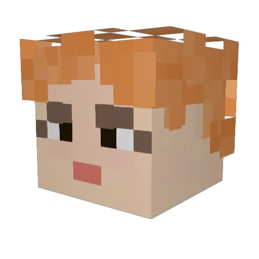 Hottieoverlord Minecraft avatar head, 3D render