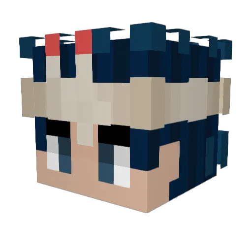 HouTien Minecraft avatar head, 3D render
